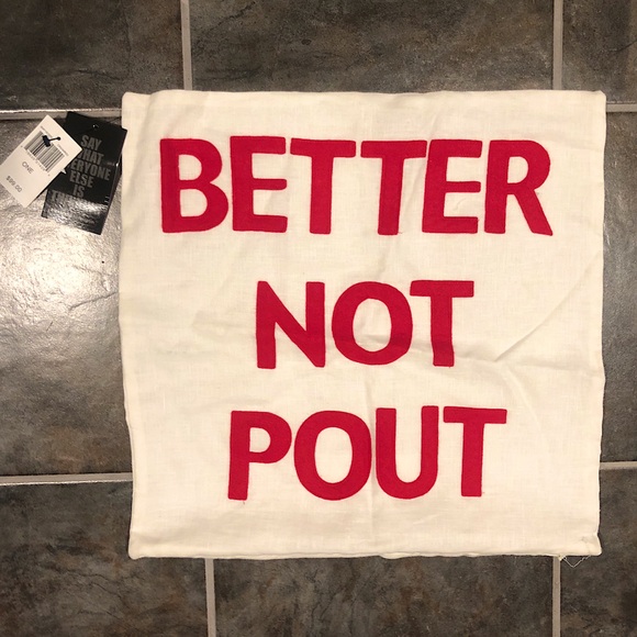 NWT Alexandra Ferguson 16” BETTER NOT POUT Pillow Cover - Picture 1 of 4